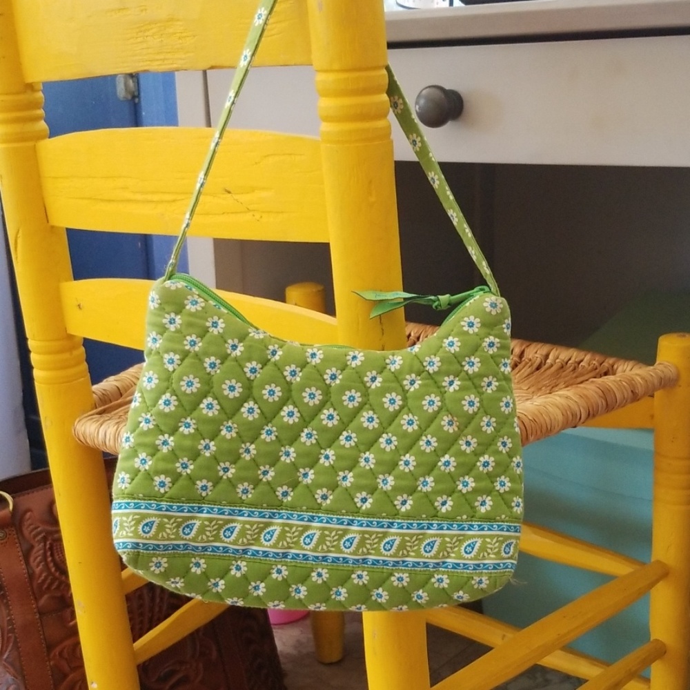 Vera Bradley green flower mini purse